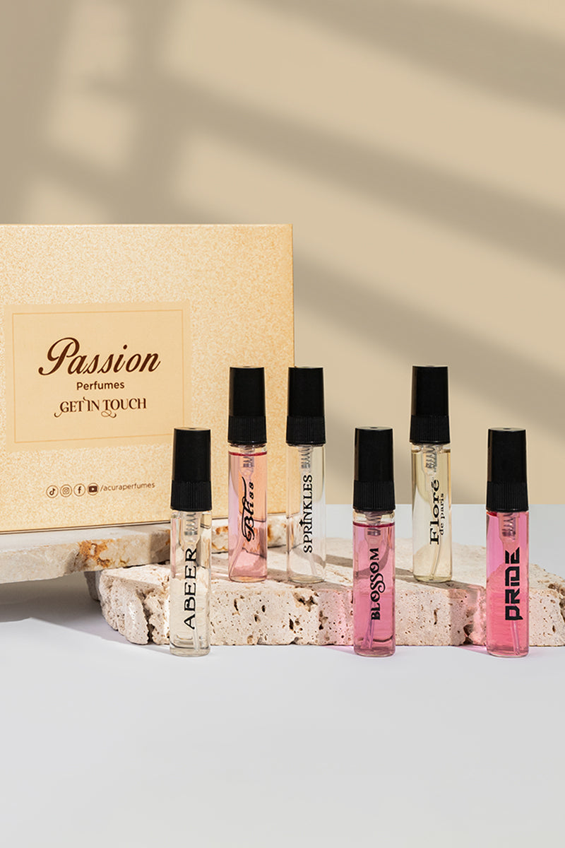 Passion Perfume Tester Vials for Women – Pack of 6 (5ml Each)
